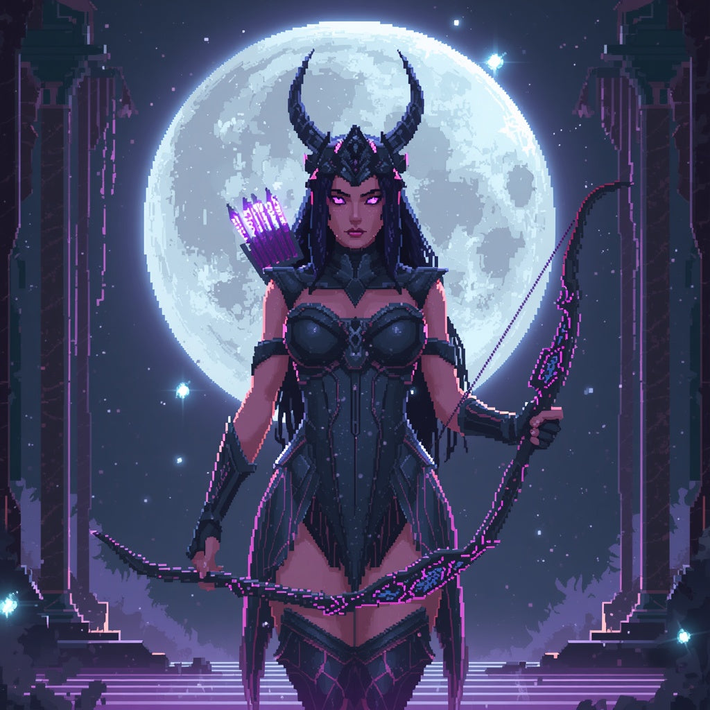 Artemis Moon Hunter – Arte Pixel Premium